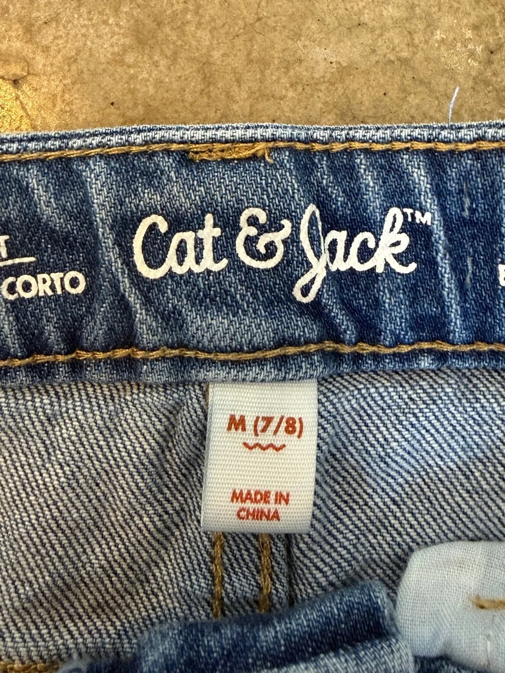 Cat & Jack Light Blue Frayed Denim Jean Shorts